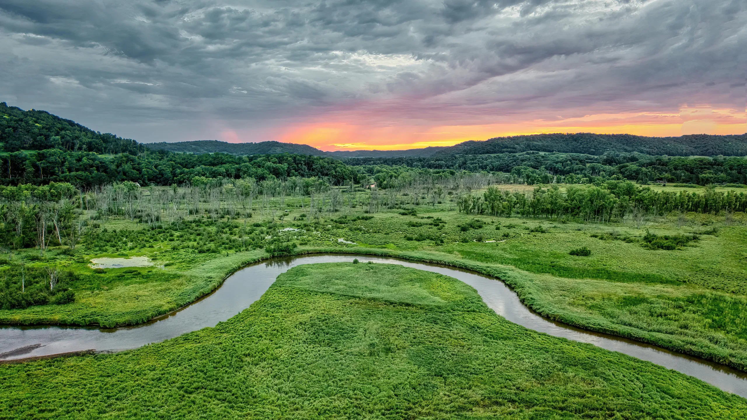 Tell, Wisconsin. Scenic Wisconsin Landscape at Sunset