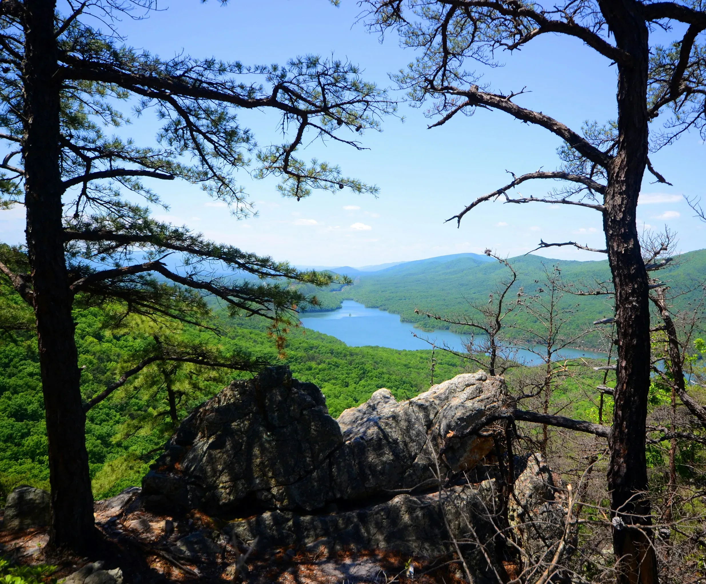 View of Carvins Cove from the Tinker Mountain Trailhead, Virginia