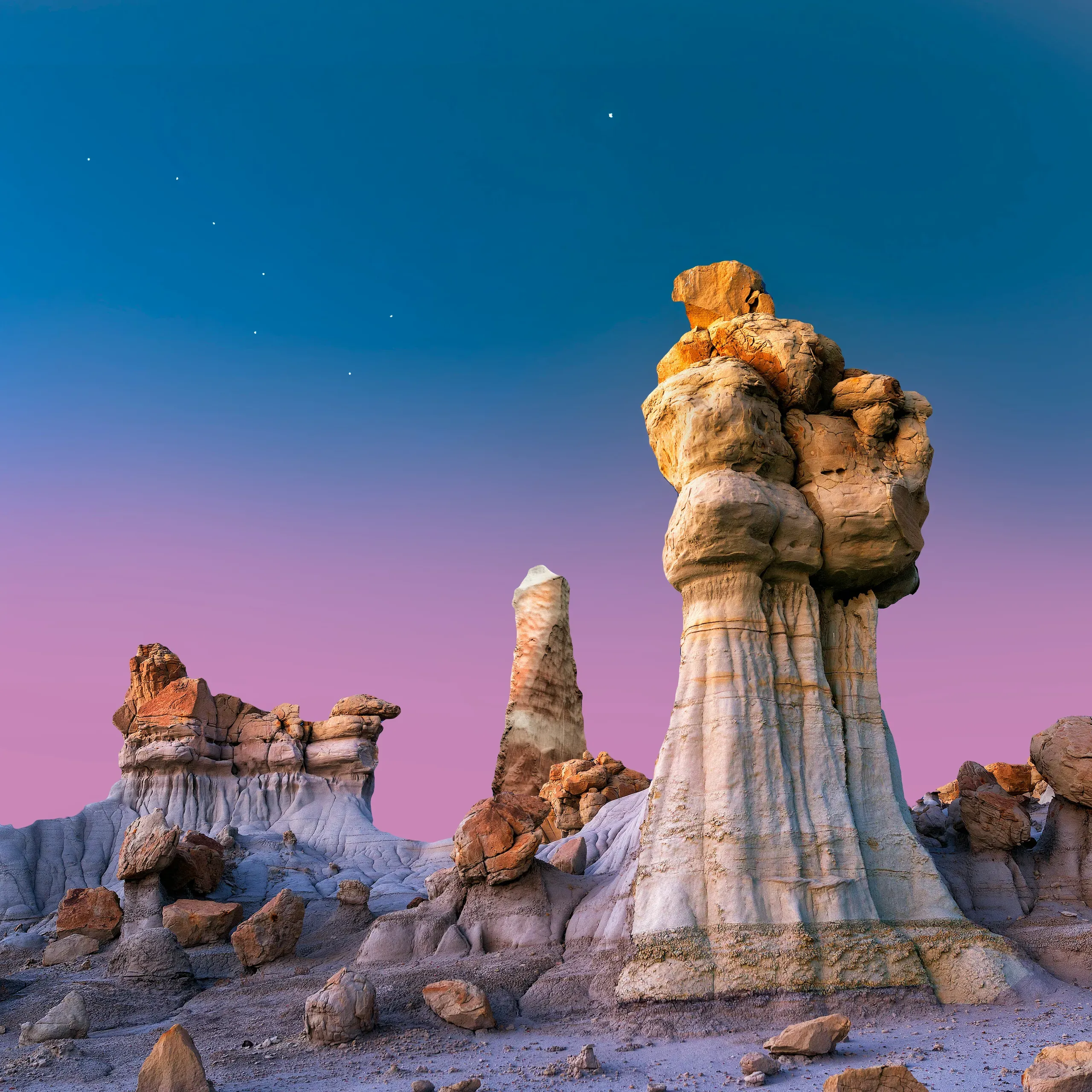 Dusk in the badlands of Northern New Mexico