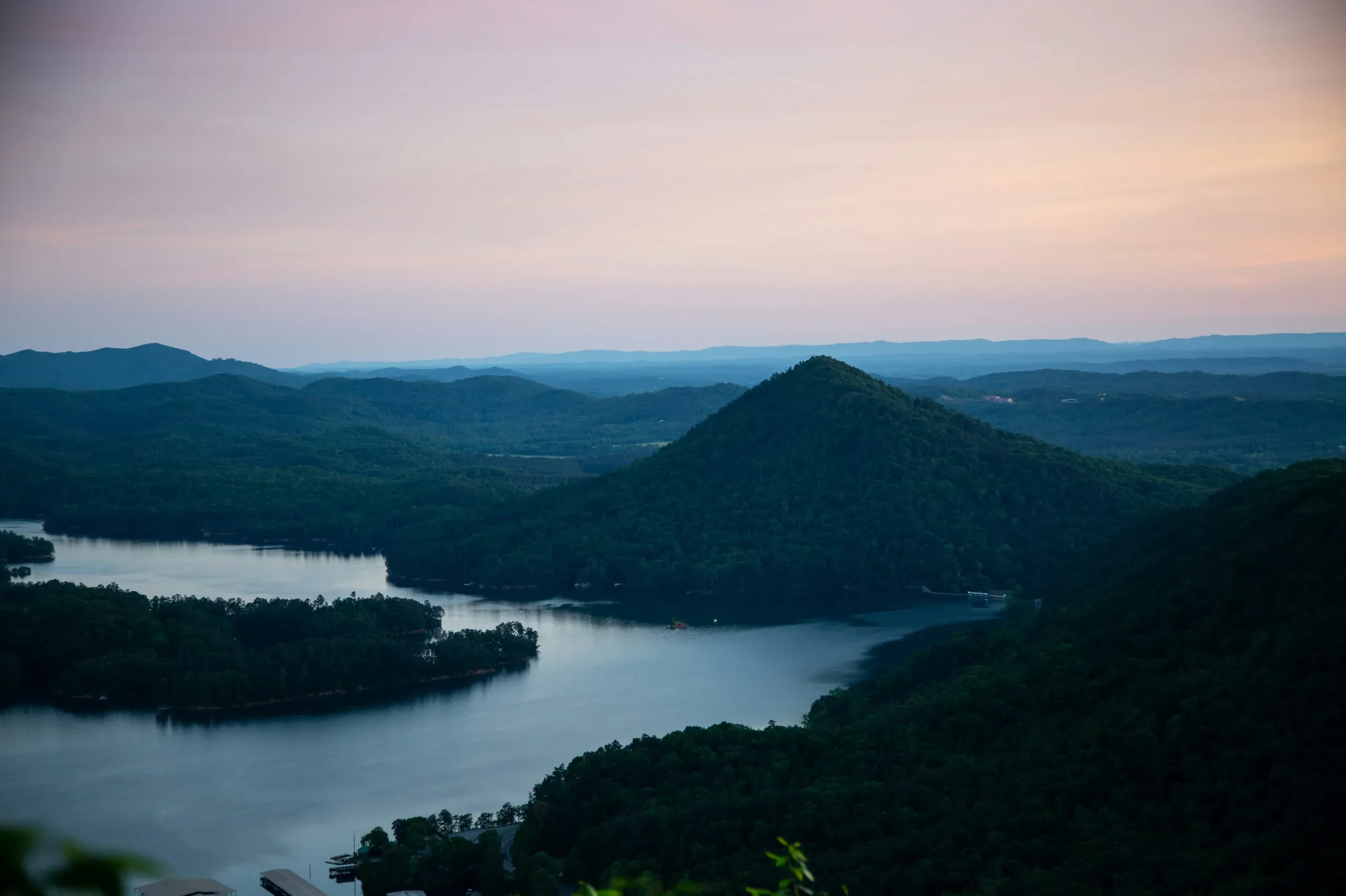 Chilhowee Mountain, Tennessee. Overseeing the Smoky mountains and Georgia, Tennessee, and North Carolina at a distance.
