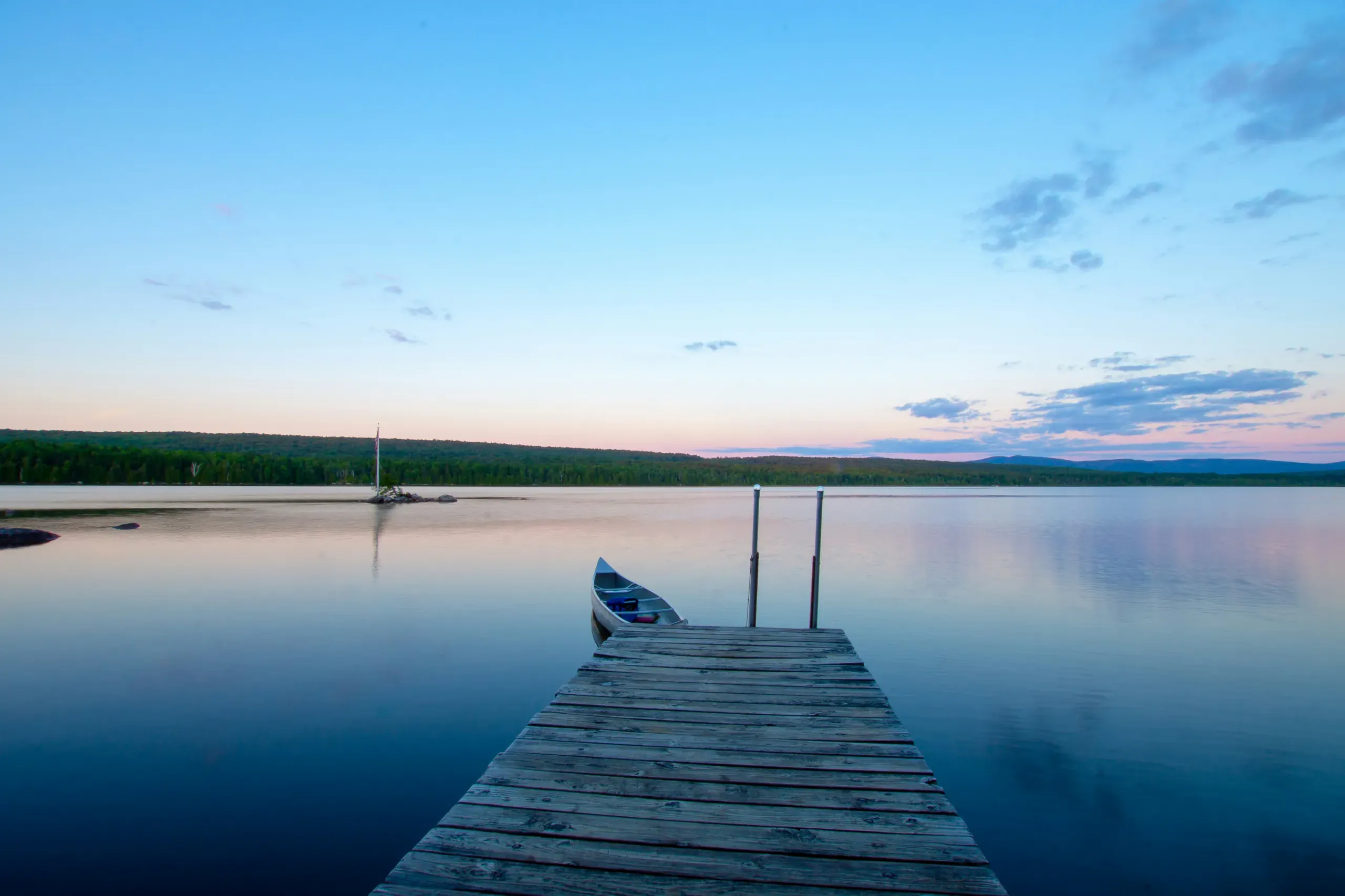 Lake in upper Vermont on a calm evening