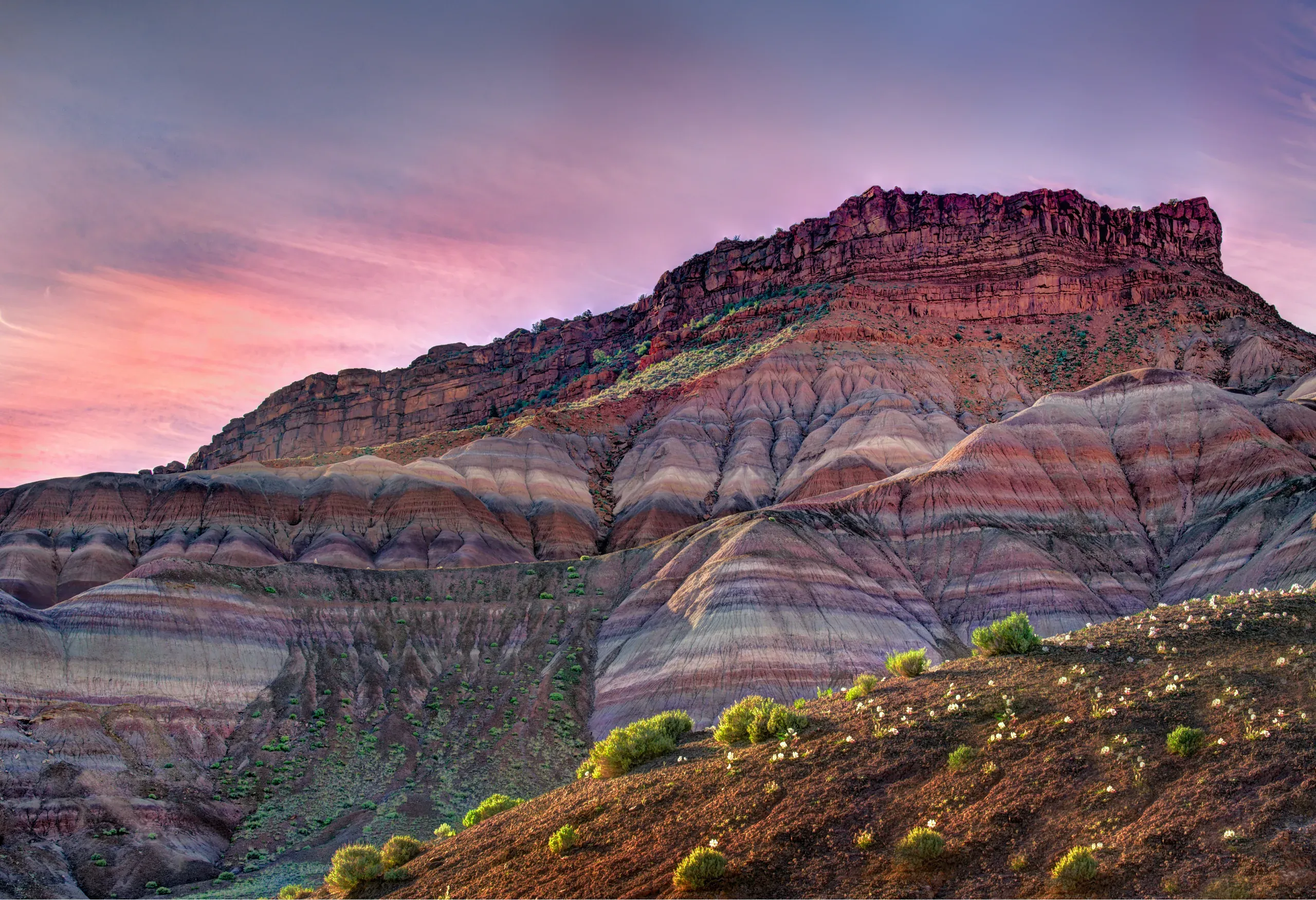 Sunrise at the ghost town of Old Paria in southern Utah