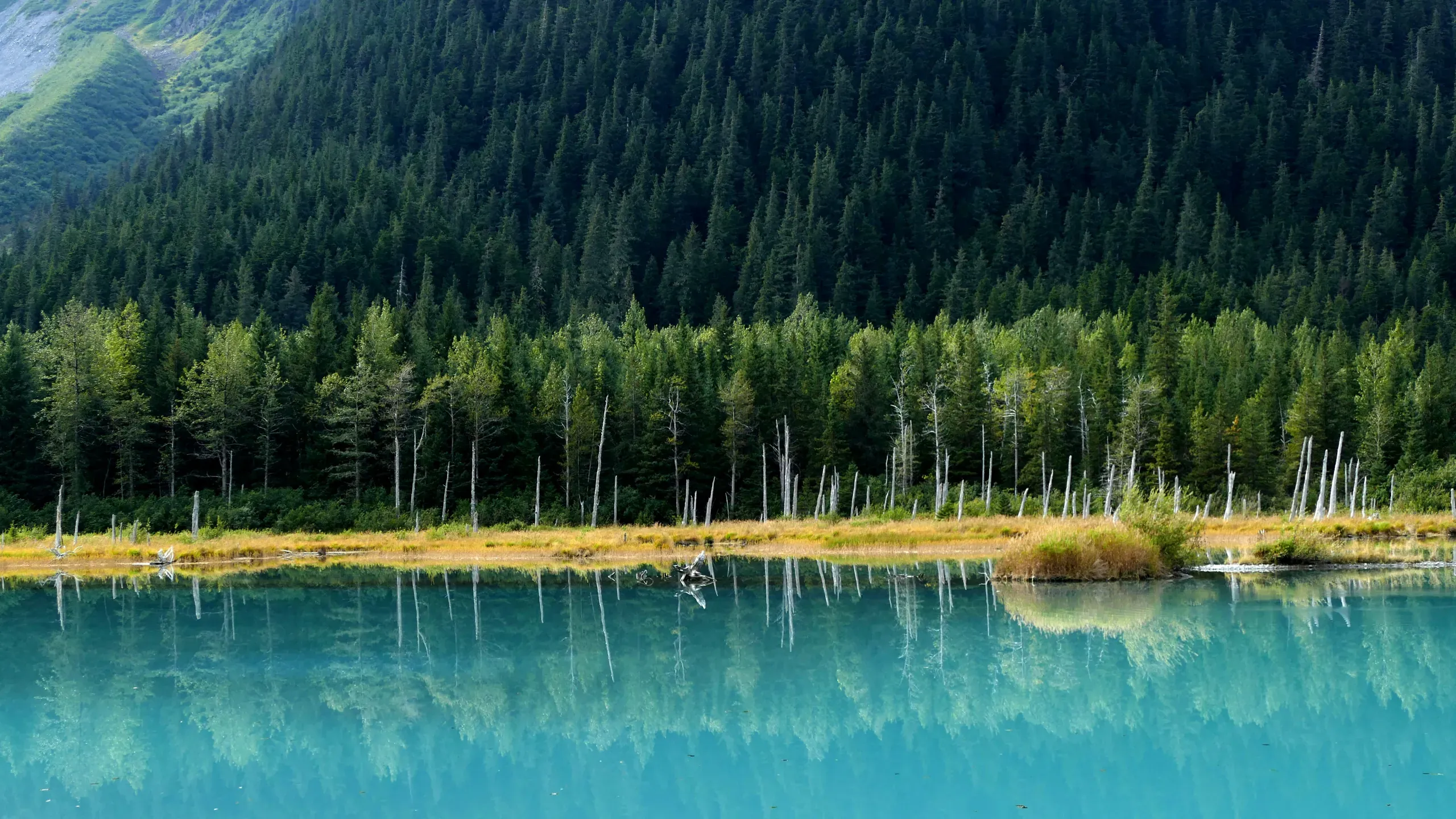 Deep blue lake in Alaska
