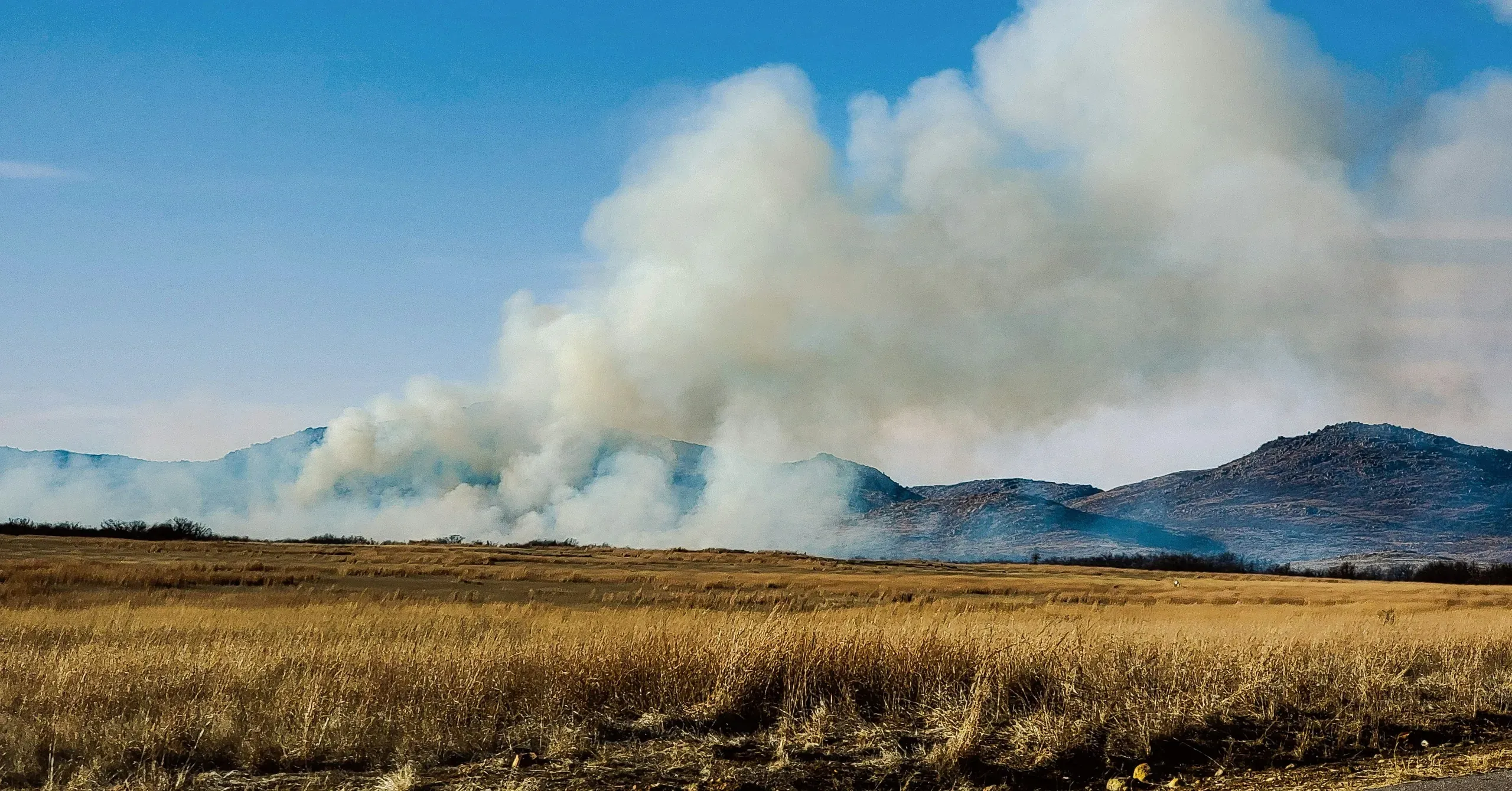 Control burning on the Oklahoma Prairies at the Wichita Mountains Wildlife Refuge