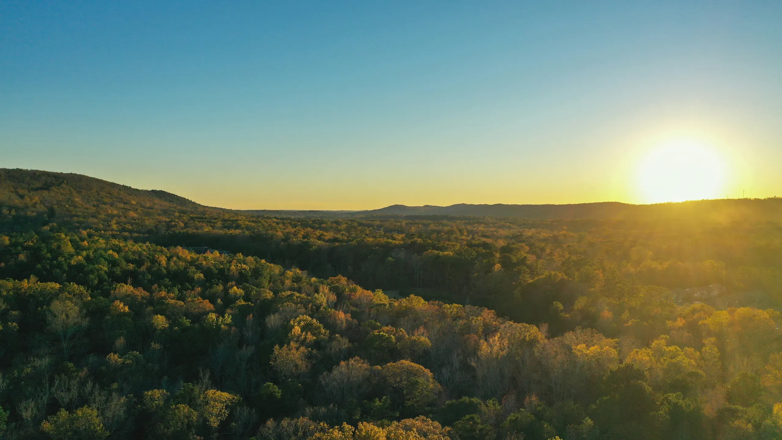 Sunset over rolling hills, Alabama