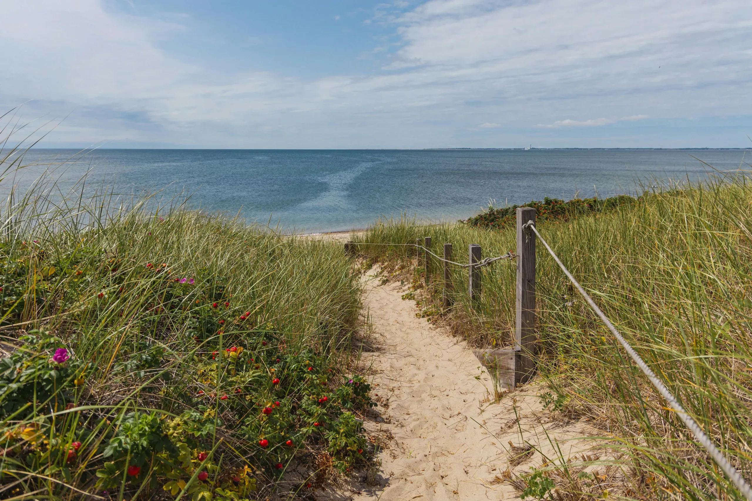 Truro, Massachusetts. A path leads to the beach and the ocean