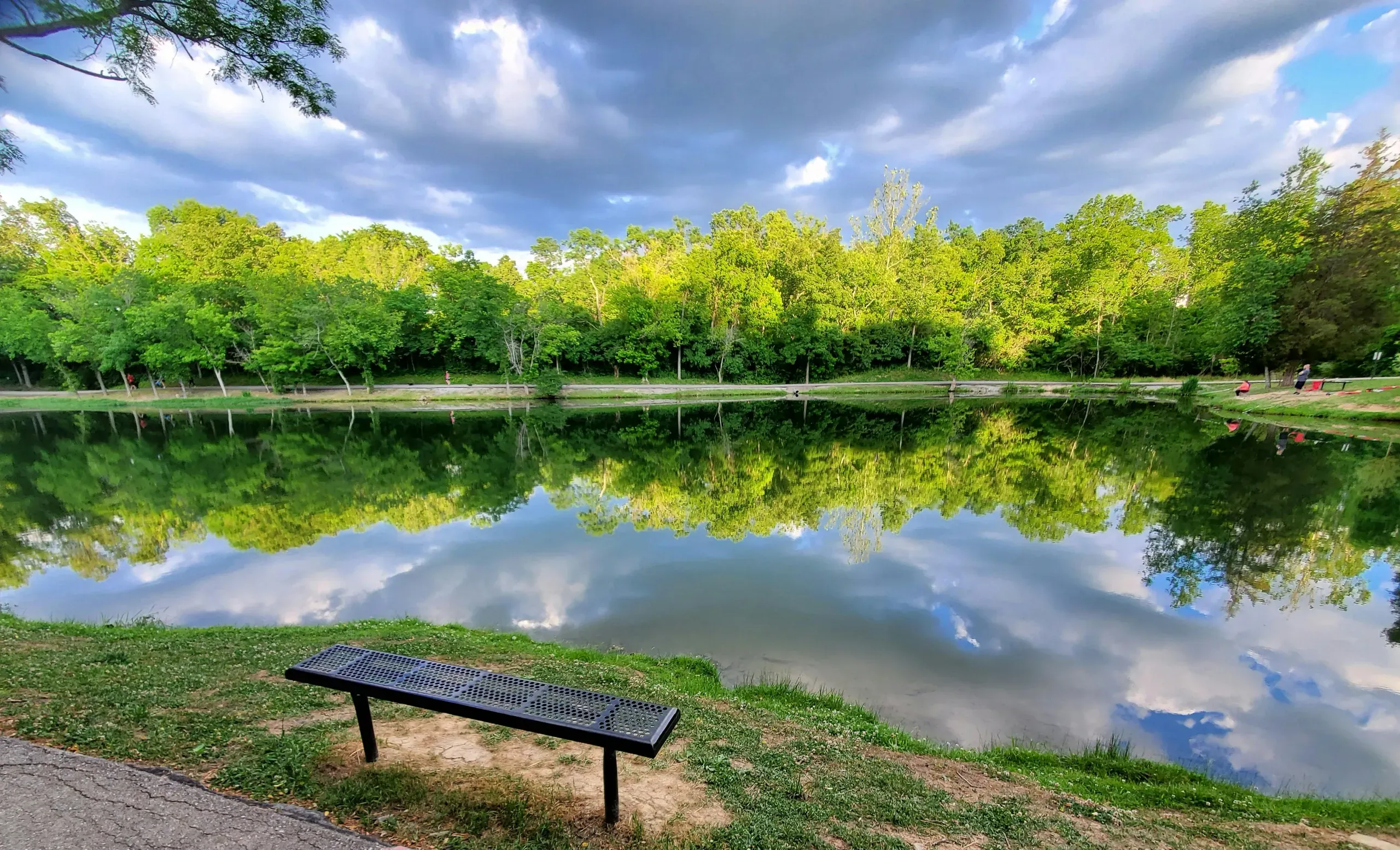 Alexandria, Kentucky. Reflections of trees from a placid lake.