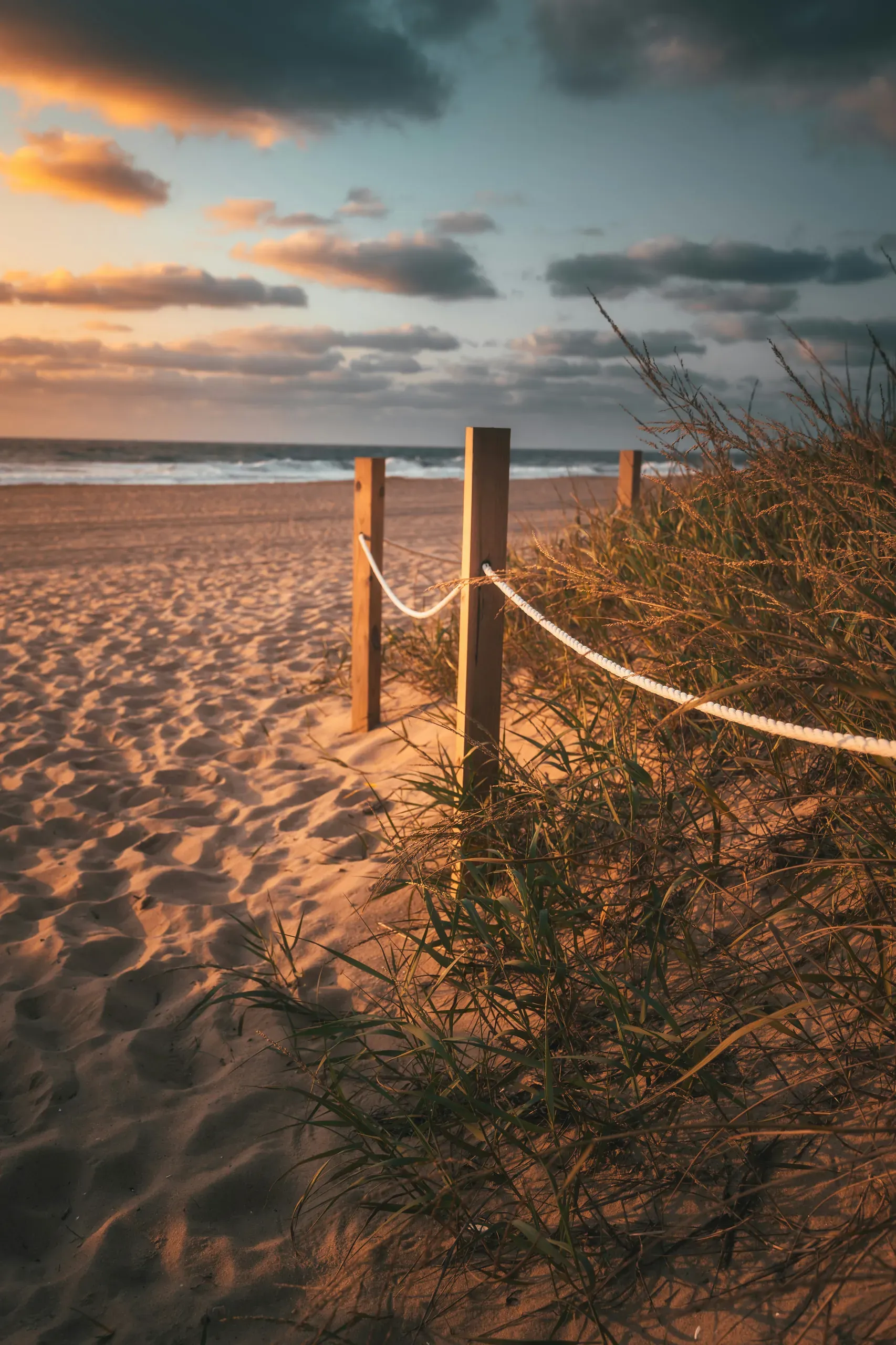Walkway to the beach on a summer morning in Ocean City, Maryland
