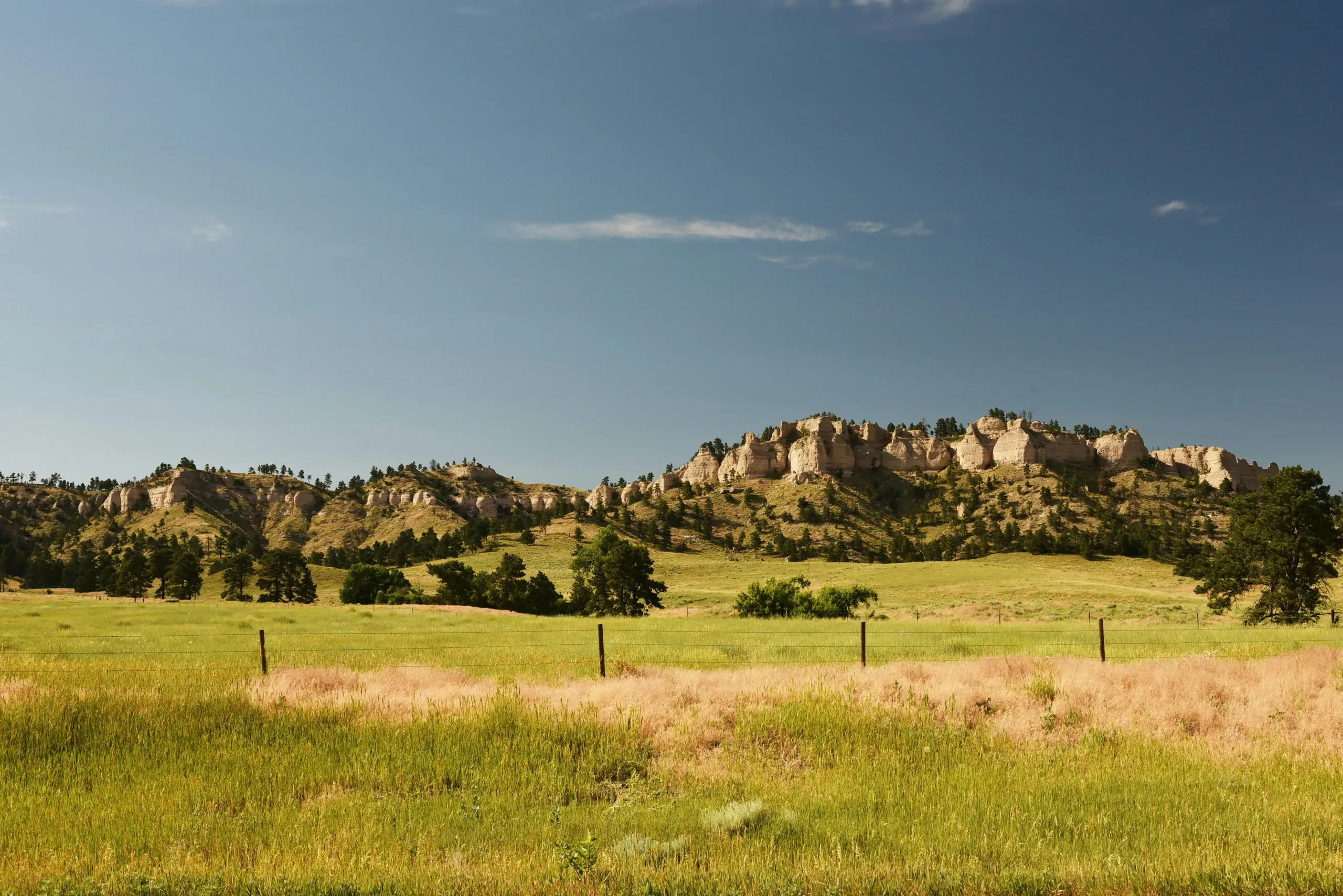 North Dakota. Scenery with a field and hills