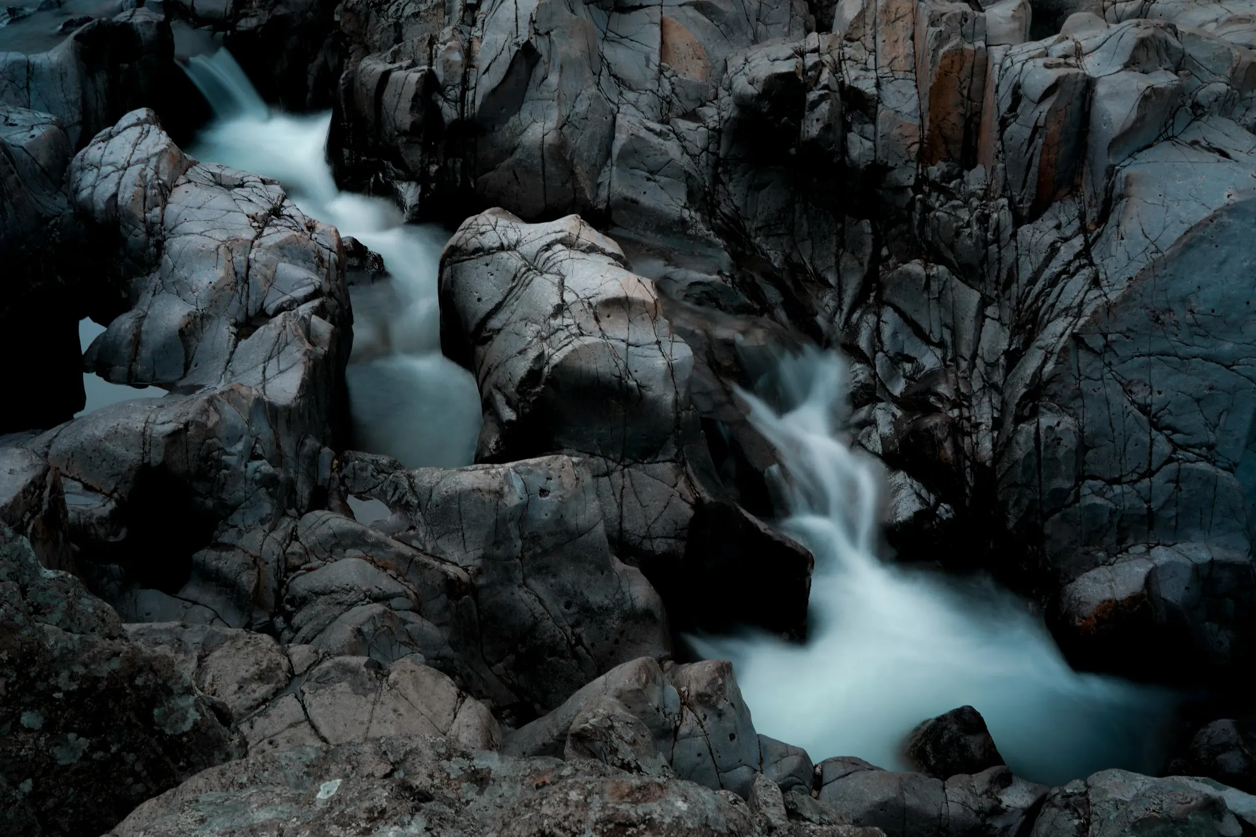 Middle Brook, Missouri. Rocky river in long exposure photography