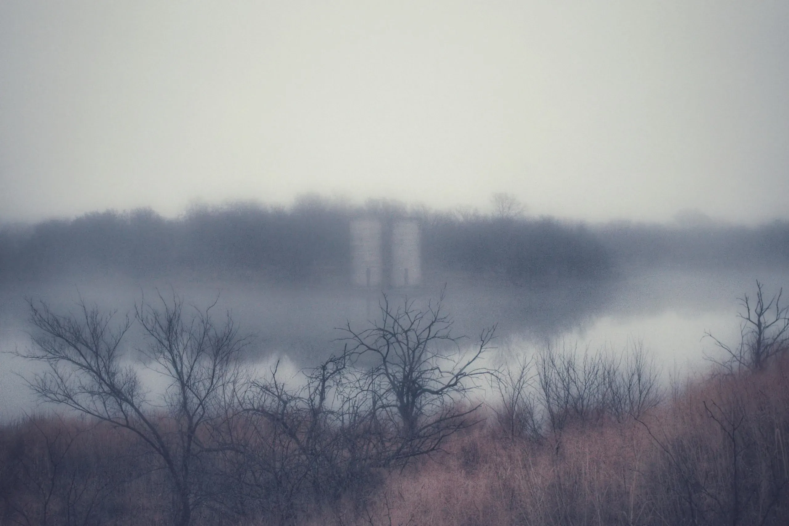 Eureka, Kansas. Foggy lake.