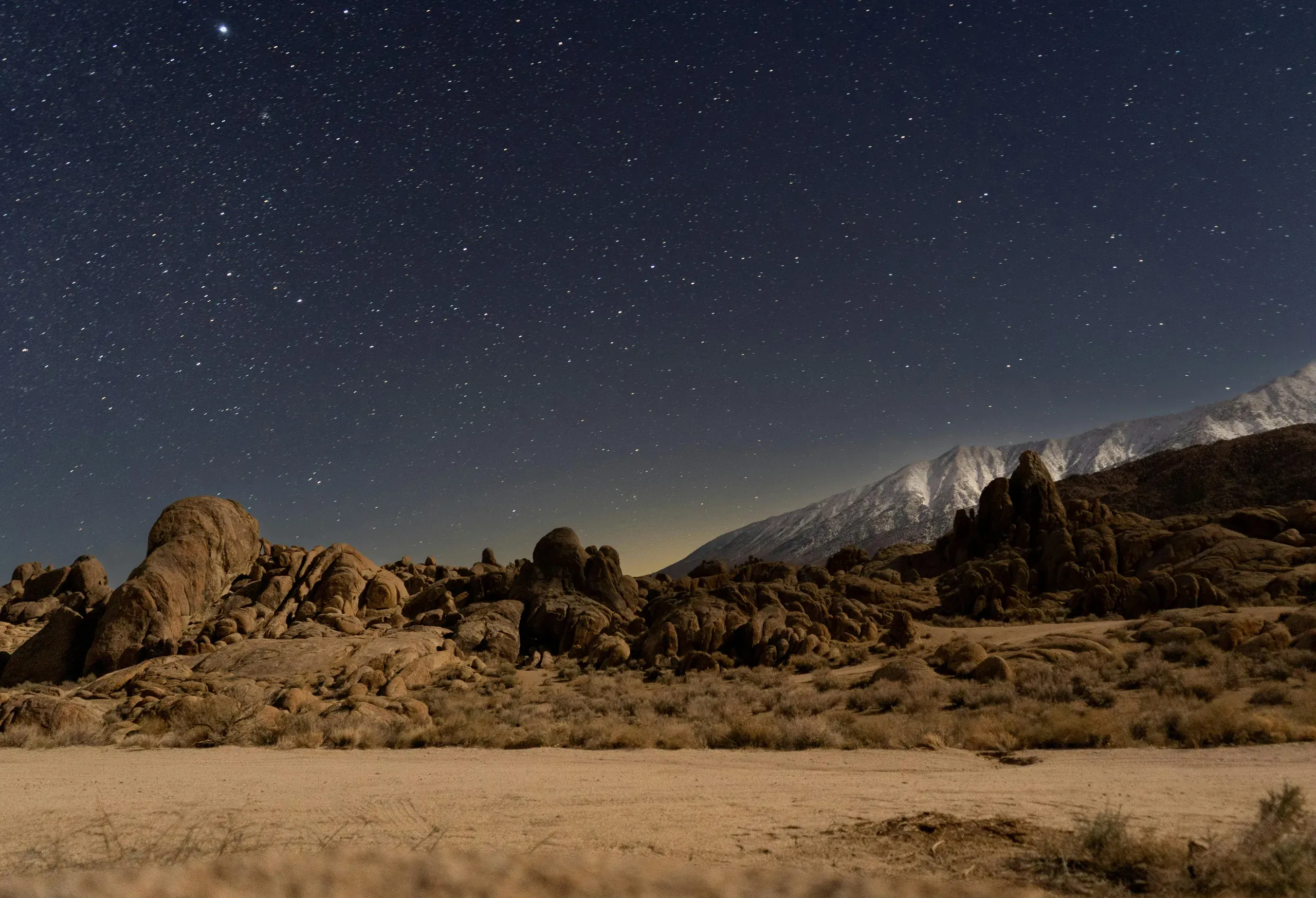 Brown Rocks Under Starry Sky, Alabama Hill, California