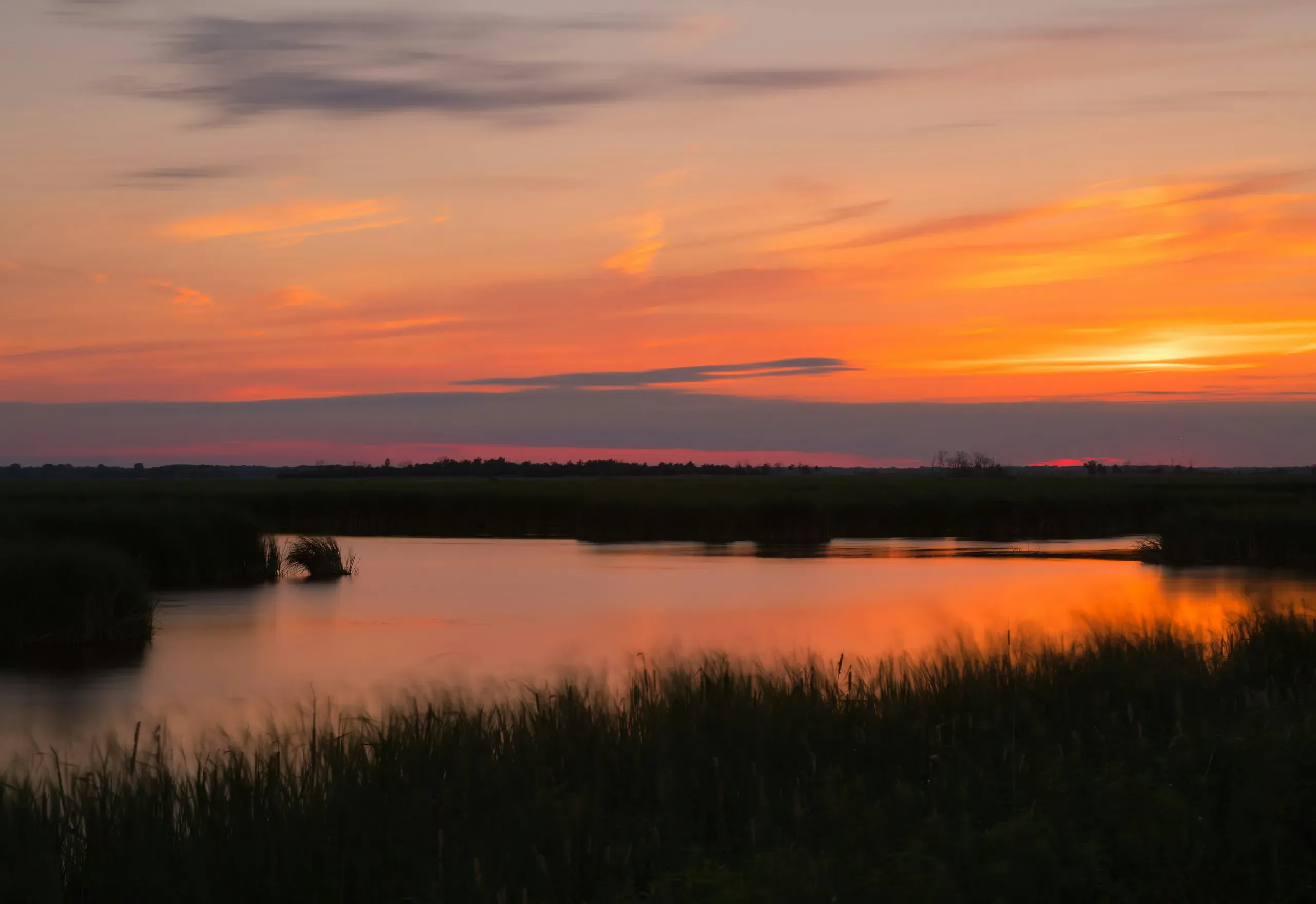 A Summer sunset at Horicon Marsh, Wisconsin