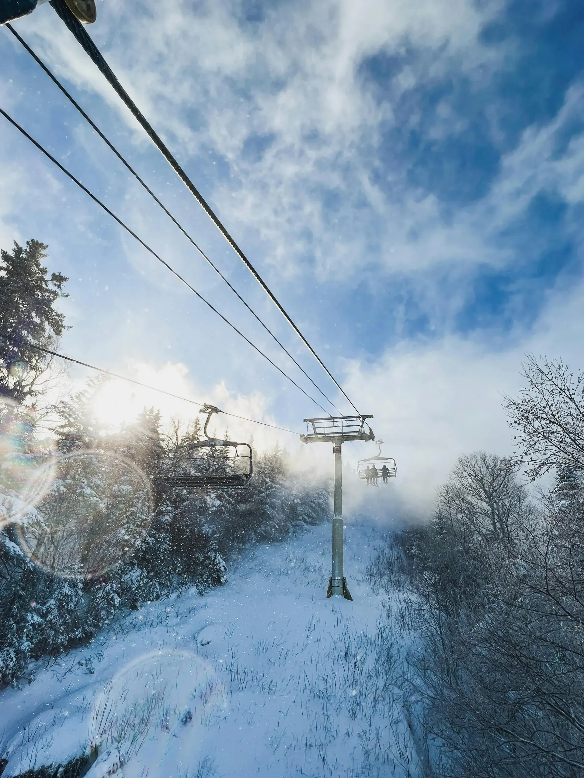 Stratton, Vermont. Ski lift in Winter