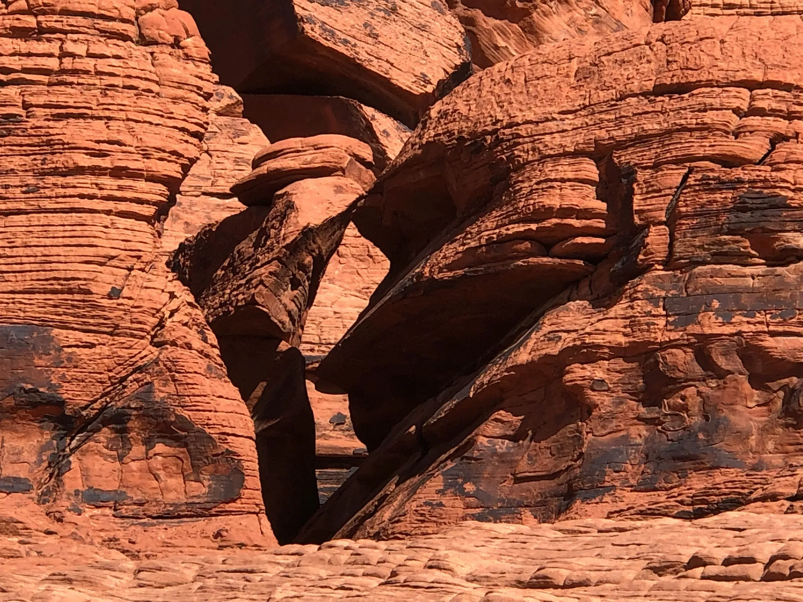 A hidden slot canyon in the Valley of Fire, Nevada