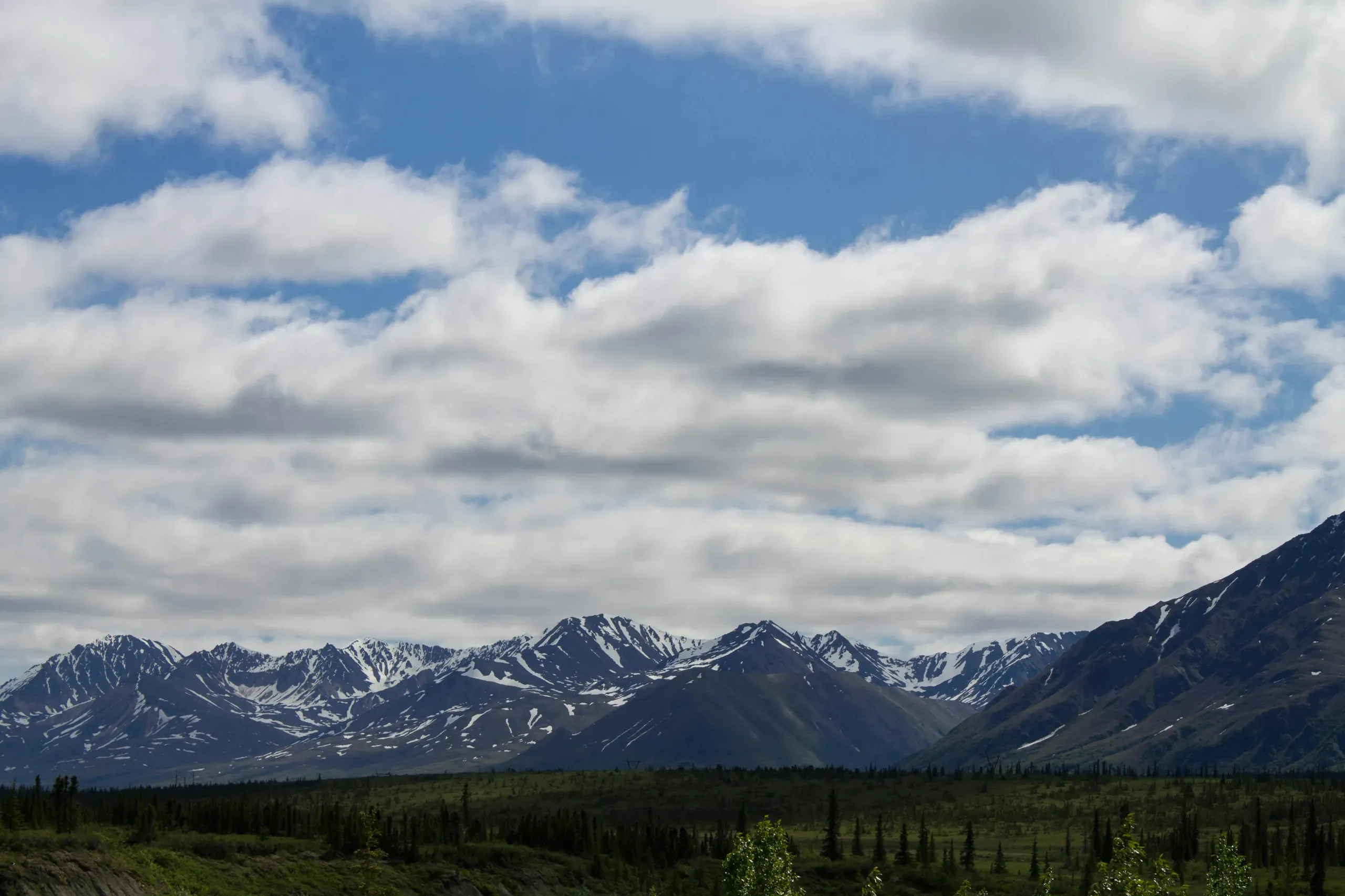 Landscape Photo of Mountain Under Blue Cloudy Sky, Healy, Alaska, USA