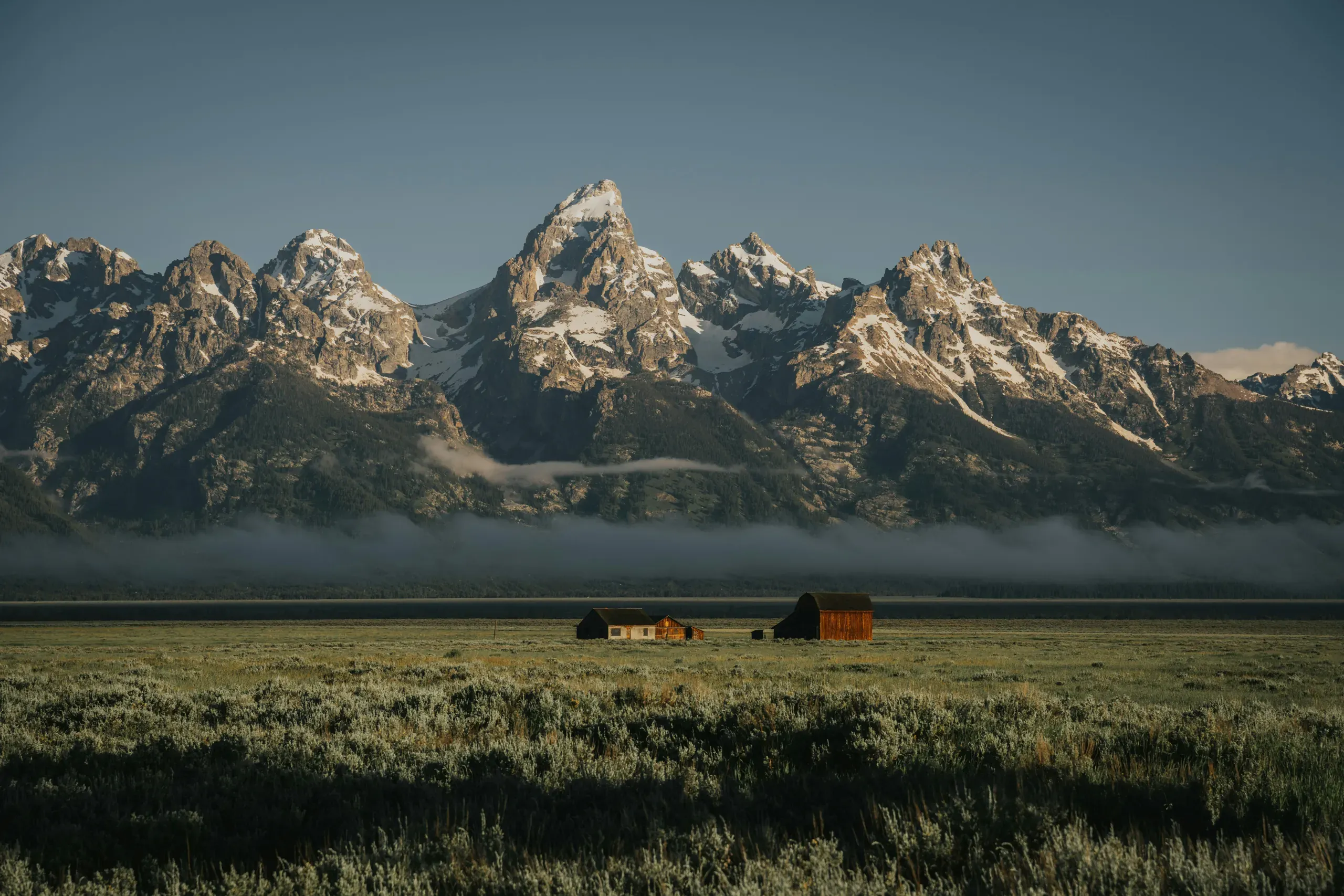 Grand Teton National Park just after sunrise, Wyoming