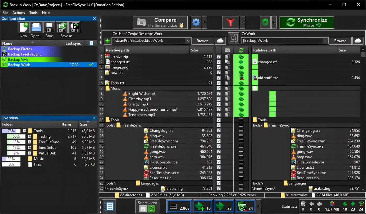 FreeFileSync screenshot