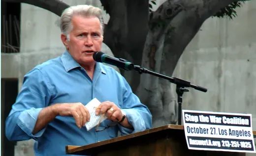 Martin Sheen at an anti-war protest
