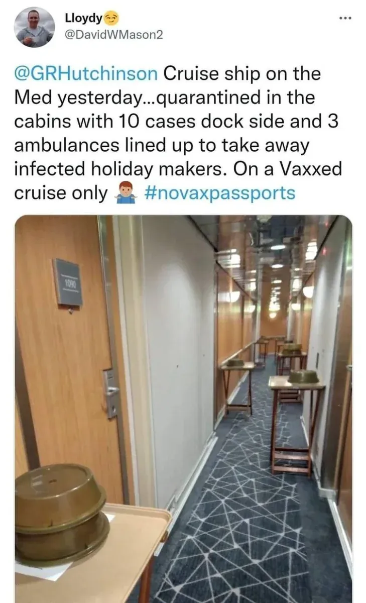 Vaxxed-only cruise quarantined with 10 cases and 3 ambulances