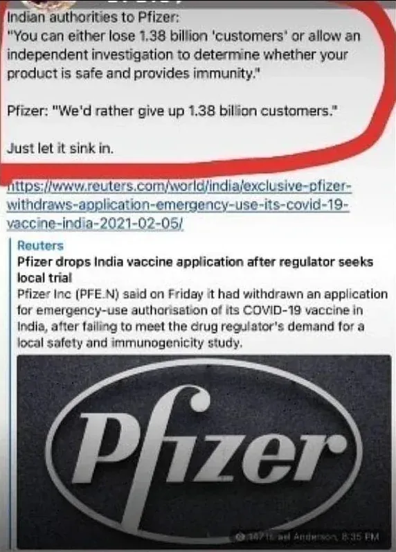 Pfizer withdrew India vaccine application when asked for local safety trial